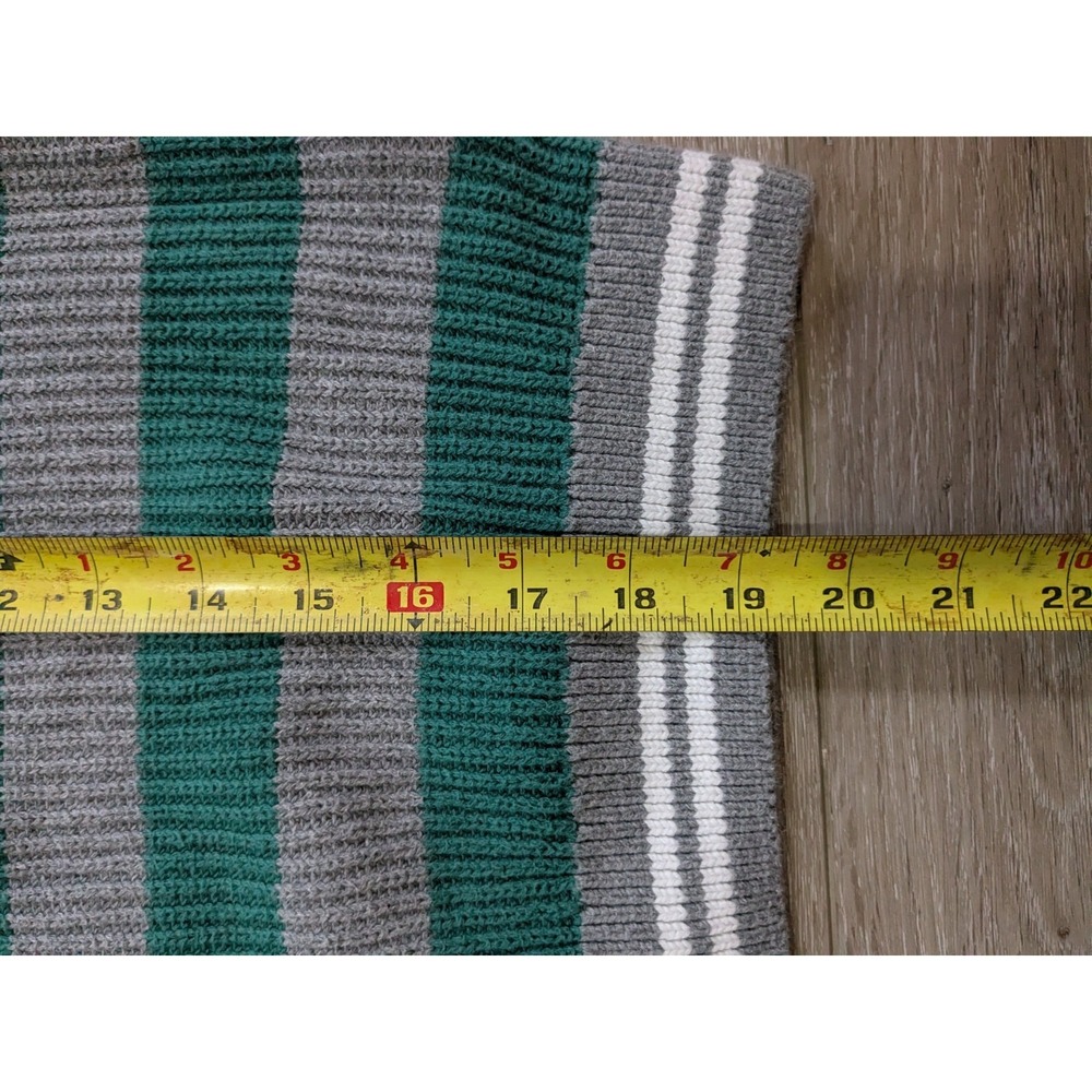 Hanna Andersson Knit Striped Sweater Green Gray Boys 140 US 10 - Picture 2 of 5